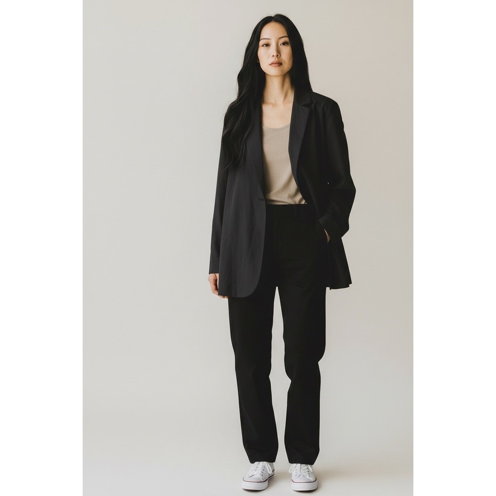 Zara Woman Black Oversized Single Button Blazer Jacket 7861/995 XS NEW